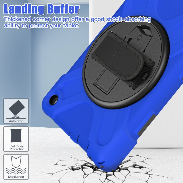 Shockproof Cover With Stand & Hand & Shoulder Strap for Amazon Fire 7 2022 Blue