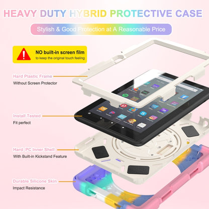 Shockproof Cover With Stand & Hand & Shoulder Strap for Amazon Fire 7 2022 Candy