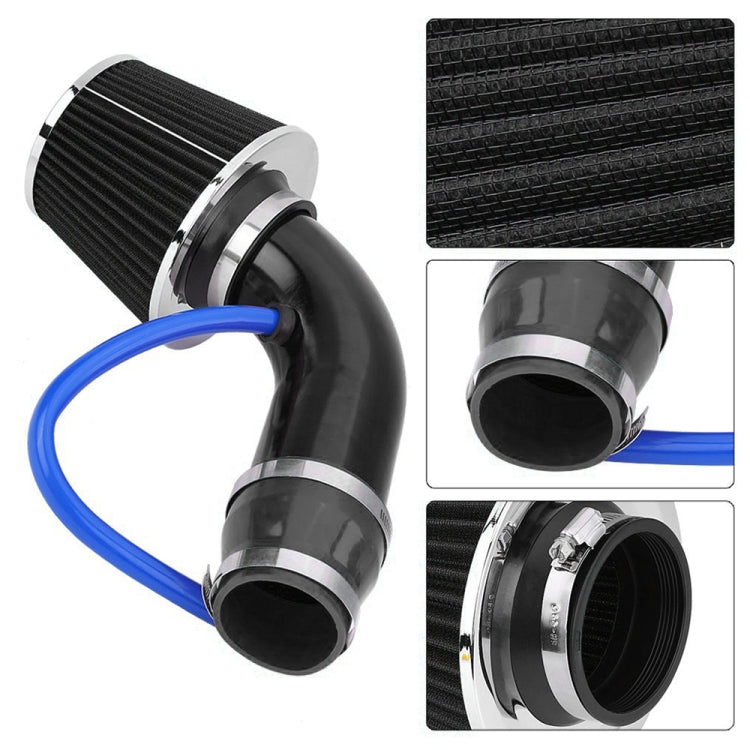 Universal High Performance Cold Air Intake Cone Filter Kit 76mm Diameter Black