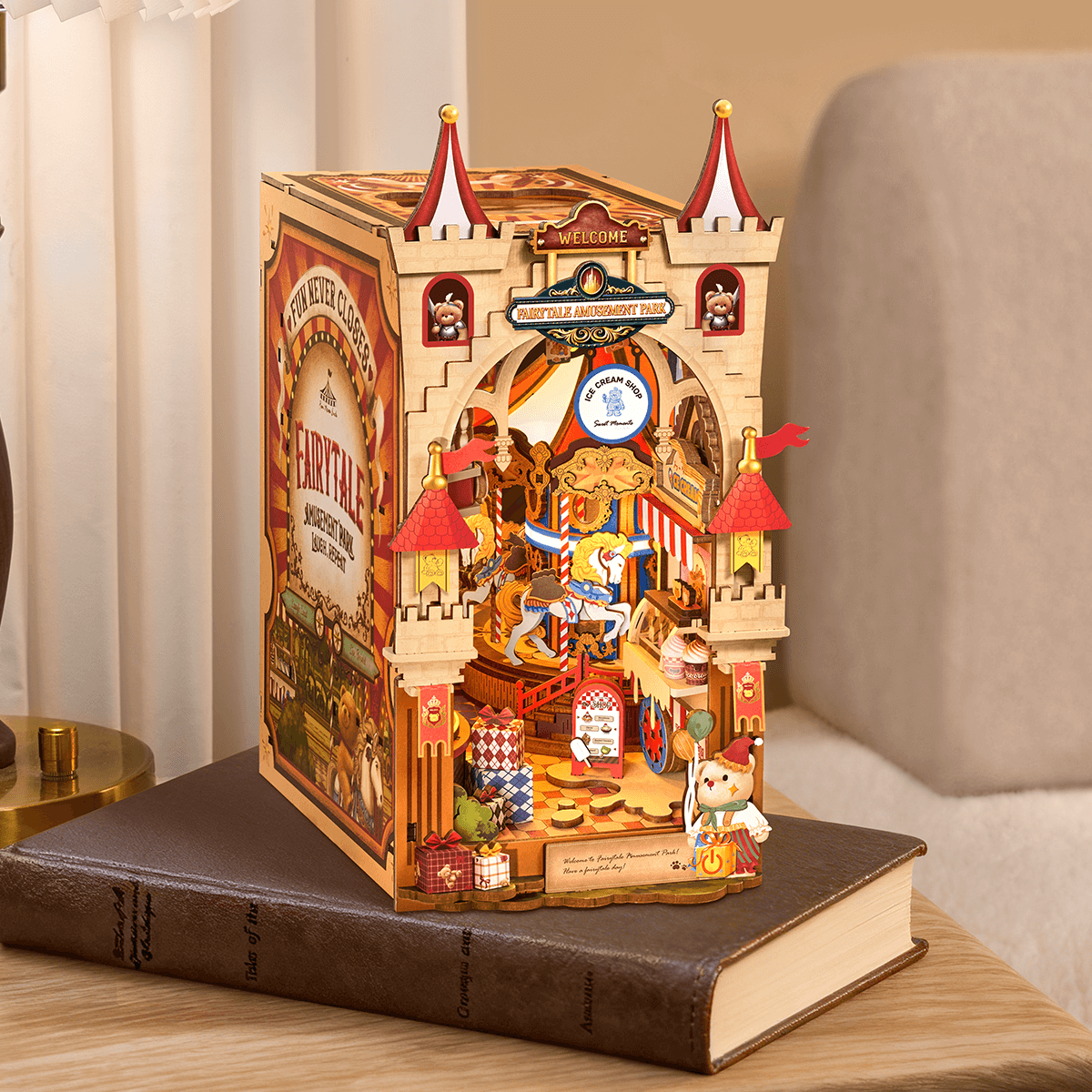 Robotime Fairytale Amusement Park DIY Book Nook Shelf Insert 3D House