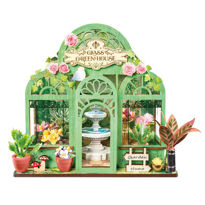 Robotime Green Fountain Garden DIY Miniature House