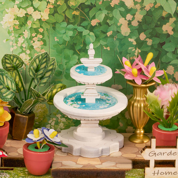 Robotime Green Fountain Garden DIY Miniature House