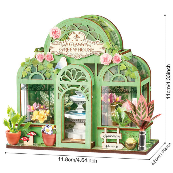 Robotime Green Fountain Garden DIY Miniature House