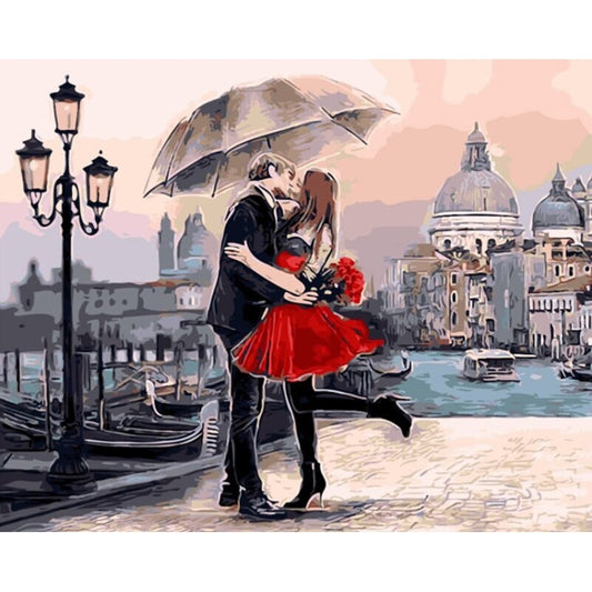 DIY Painting By Numbers Kit - Couples Embrace 40cm x 50cm