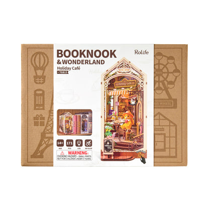 Robotime Holiday Cafe DIY Book Nook Shelf Insert 3D House