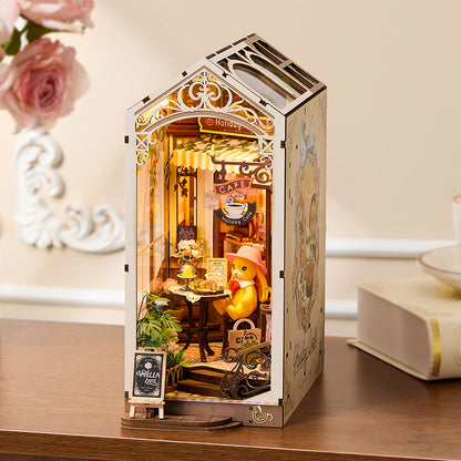 Robotime Holiday Cafe DIY Book Nook Shelf Insert 3D House