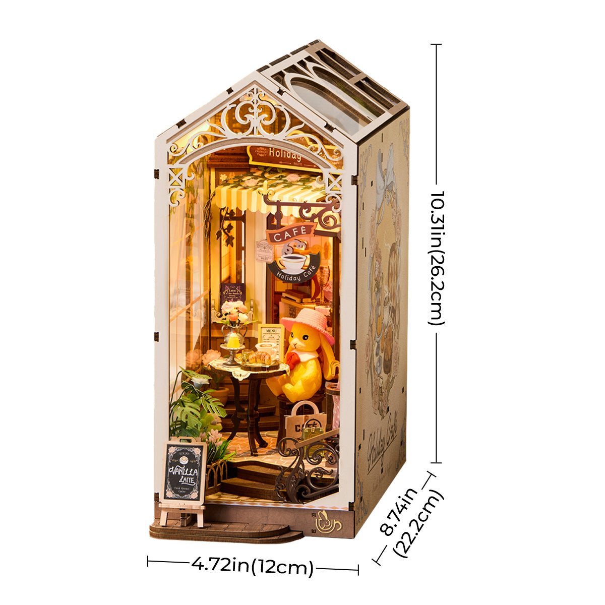 Robotime Holiday Cafe DIY Book Nook Shelf Insert 3D House