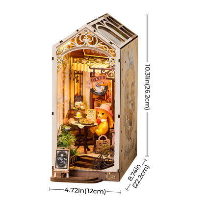 Robotime Holiday Cafe DIY Book Nook Shelf Insert 3D House