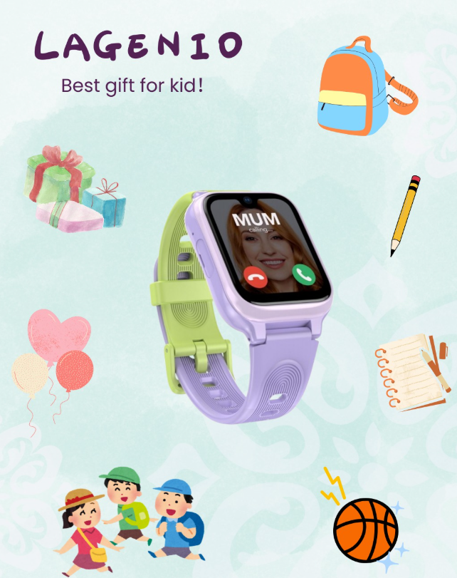 LAGENIO K9 AI Kids Phone Smart Watch & GPS Tracker With Parental Control App Blue