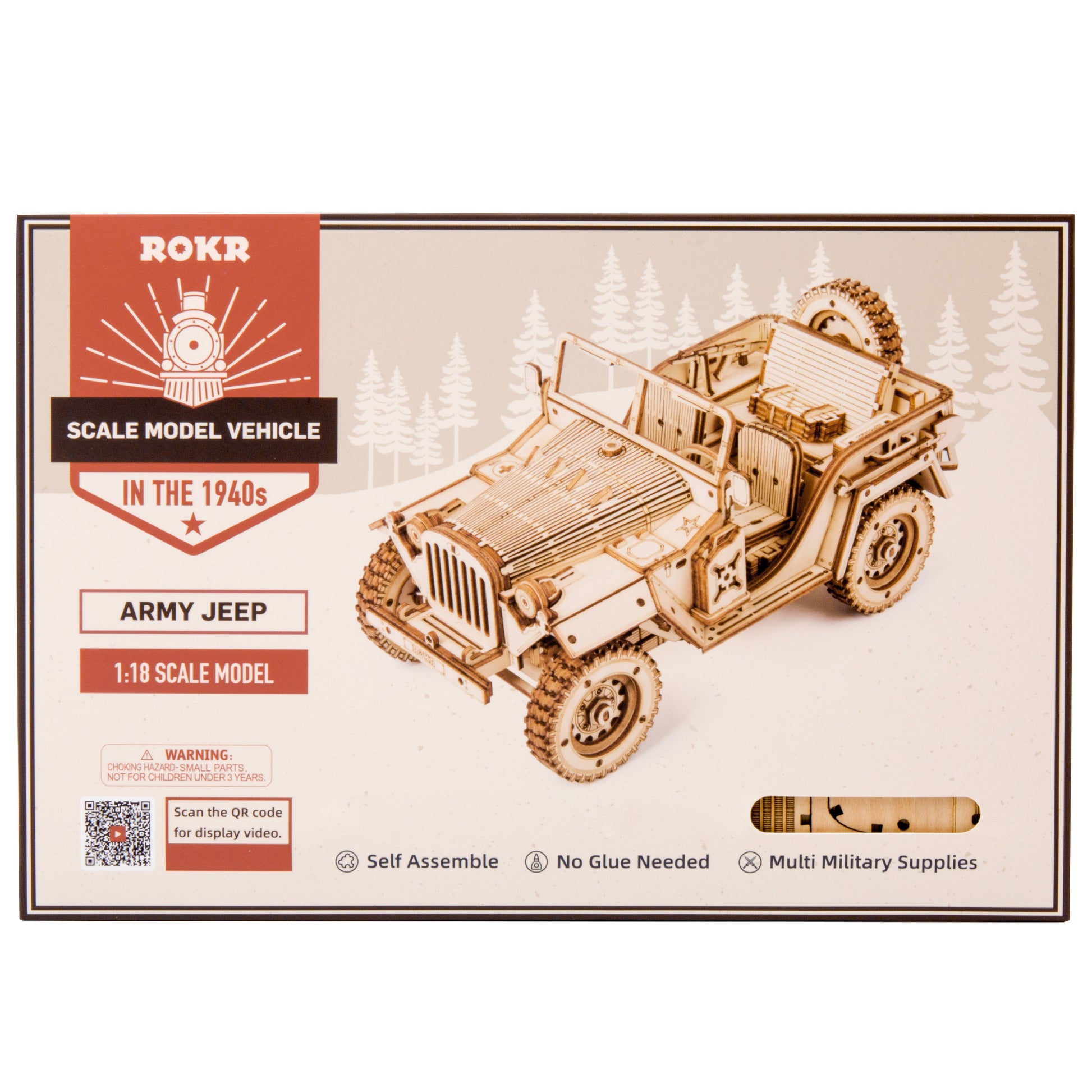 Robotime Army Jeep Scale Model DIY 3D Wooden Puzzle