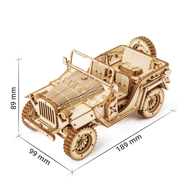 Robotime Army Jeep Scale Model DIY 3D Wooden Puzzle