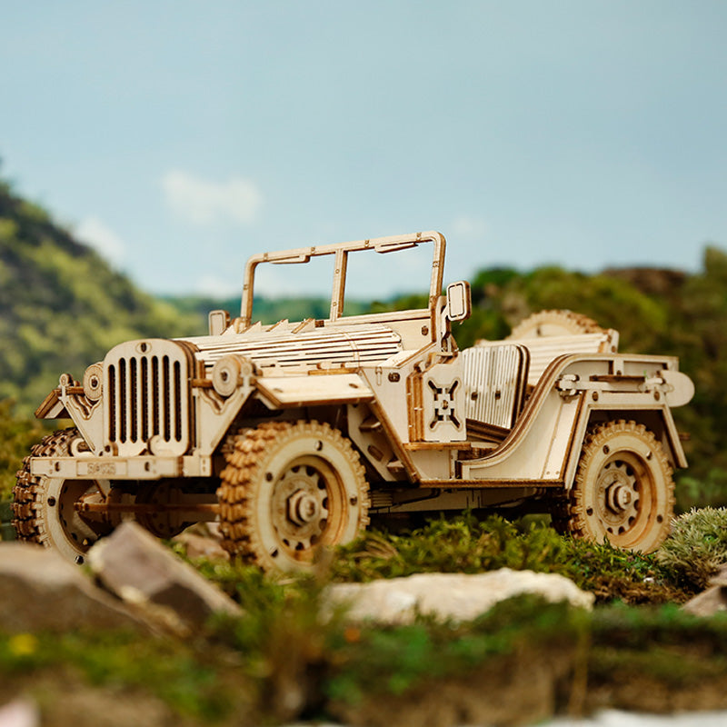 Robotime Army Jeep Scale Model DIY 3D Wooden Puzzle