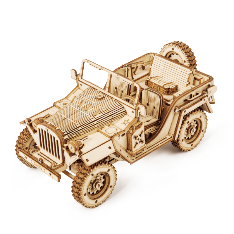 Robotime Army Jeep Scale Model DIY 3D Wooden Puzzle