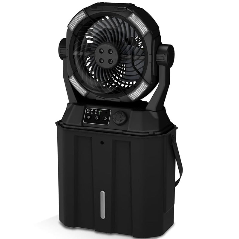 Portable Rechargeable Spray Mist Outdoor Camping Fan LED Light & Power Bank