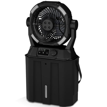 Portable Rechargeable Spray Mist Outdoor Camping Fan LED Light & Power Bank