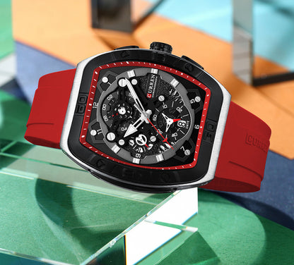 Curren 8443 Luxury Business Sports Wrist Watch Silicone Strap