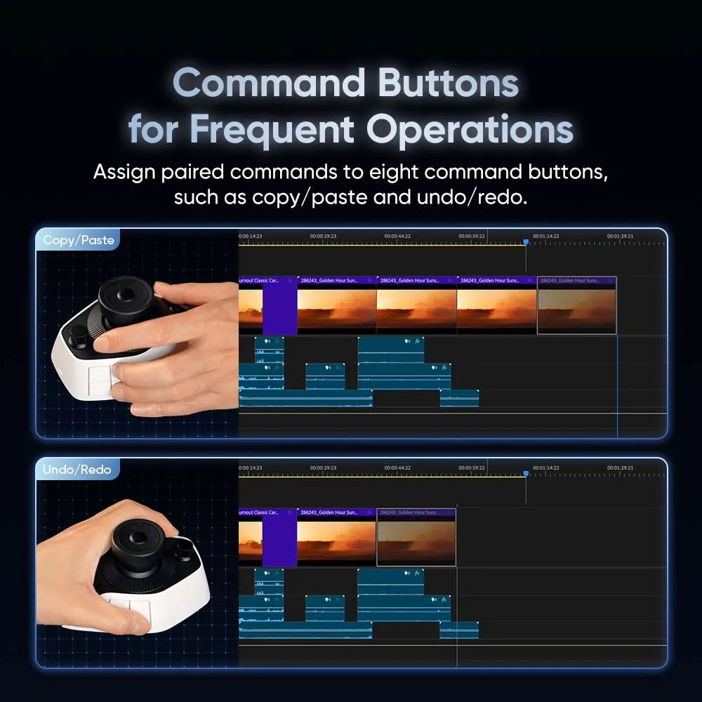 XPPen Pilot Pro Editing Console Wireless Shortcut Keyboard for Video & Photo Editing