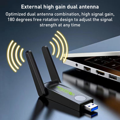 USB3.0 Wireless Dual Band Adapter WiFi 5 1200Mbps 2.4G/ 5Ghz Network