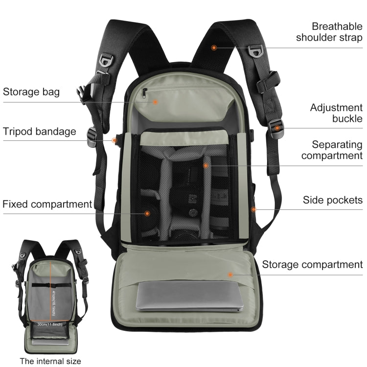 PULUZ Deluxe Camera Backpack (Scratch/Splash-Proof with Rain Cover)