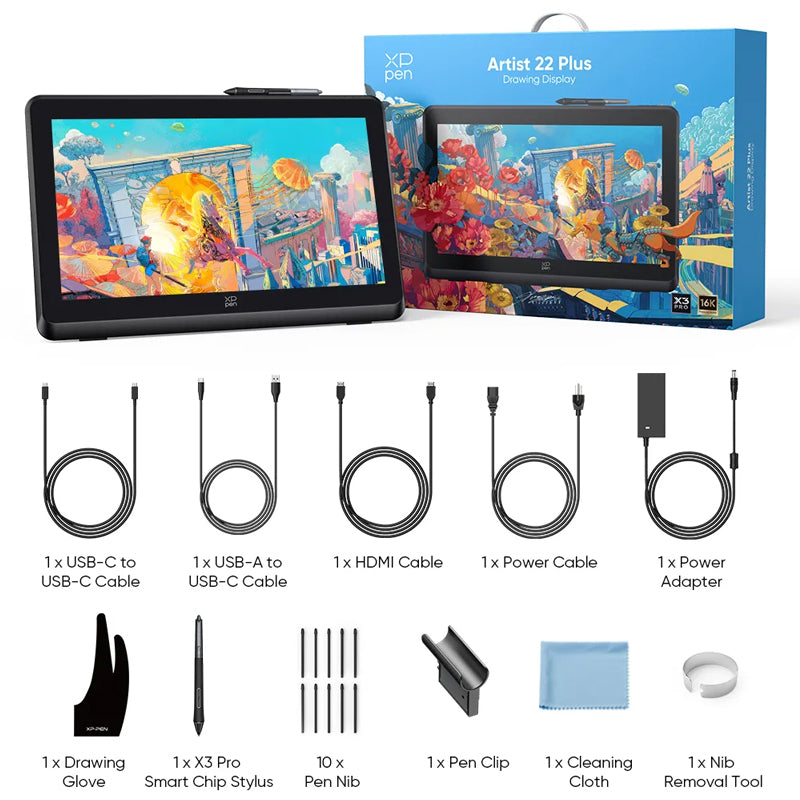 XPPen Artist 22 Plus Graphics Drawing Tablet With Stylus
