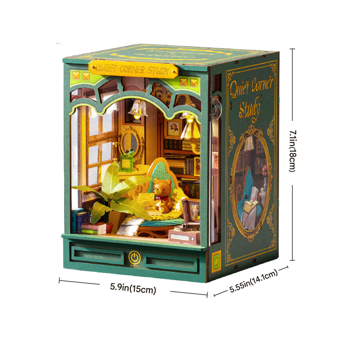 Robotime Quiet Corner Study DIY Book Nook Shelf Insert 3D House