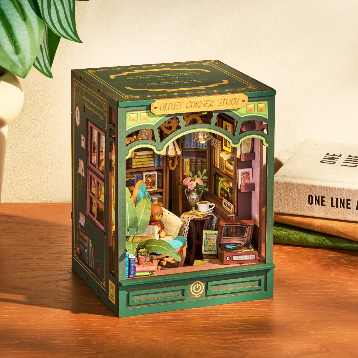 Robotime Quiet Corner Study DIY Book Nook Shelf Insert 3D House