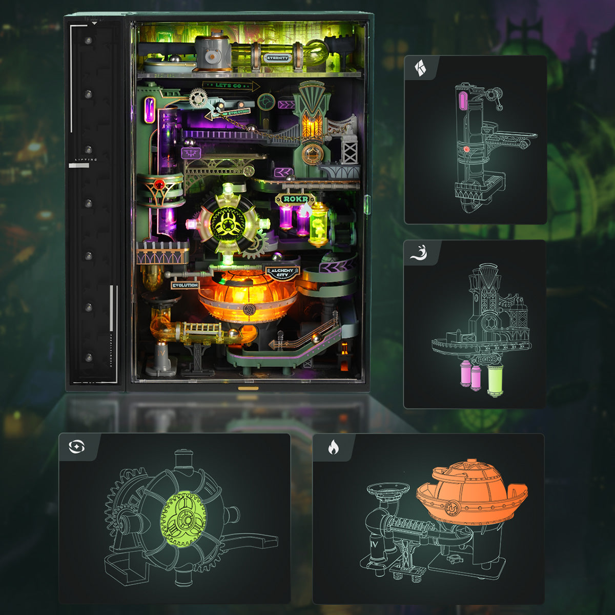 Robotime Alchemy City Marble Run Mechanical 3D Puzzle