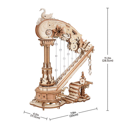 Robotime Magic Harp Music Box Wooden DIY 3D Puzzle
