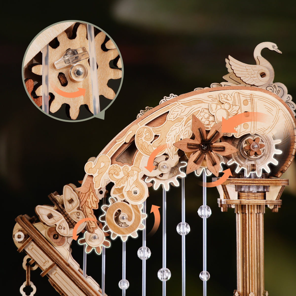 Robotime Magic Harp Music Box Wooden DIY 3D Puzzle