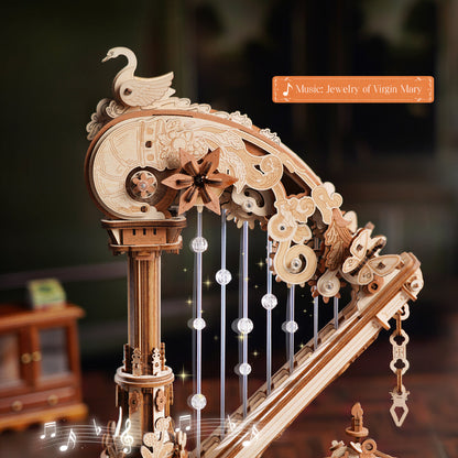 Robotime Magic Harp Music Box Wooden DIY 3D Puzzle