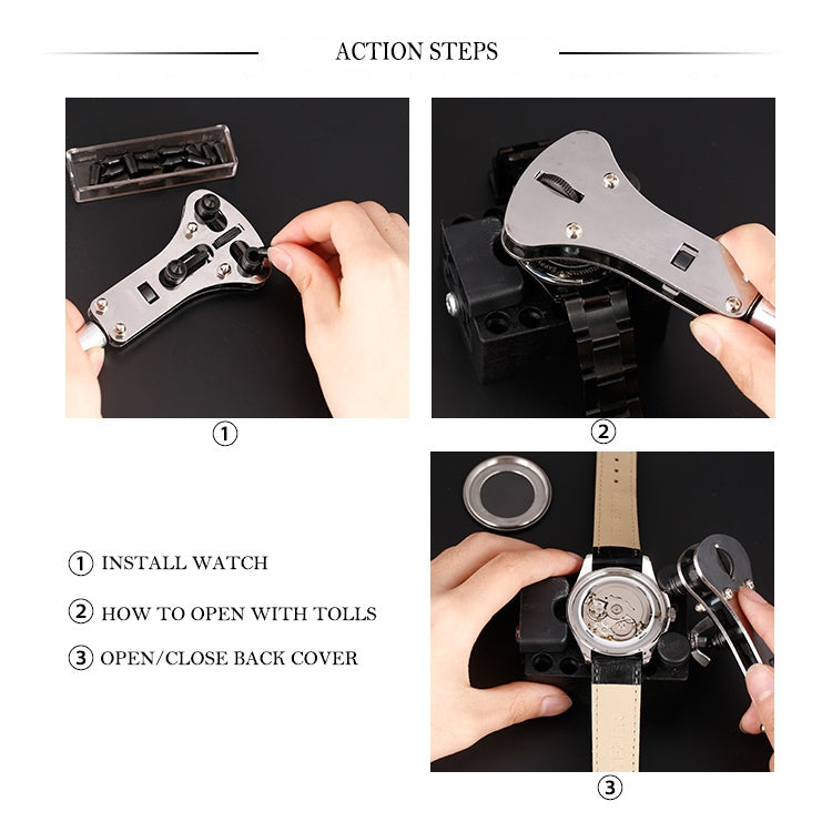 Professional 20 Piece Watch Repair Disassembly Tool Kit with Carry Case