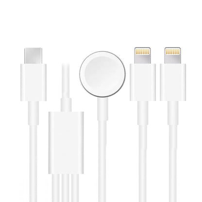 3-in-1 Lightning USB Type C Charging Cable For Apple Watch iPhone AirPods