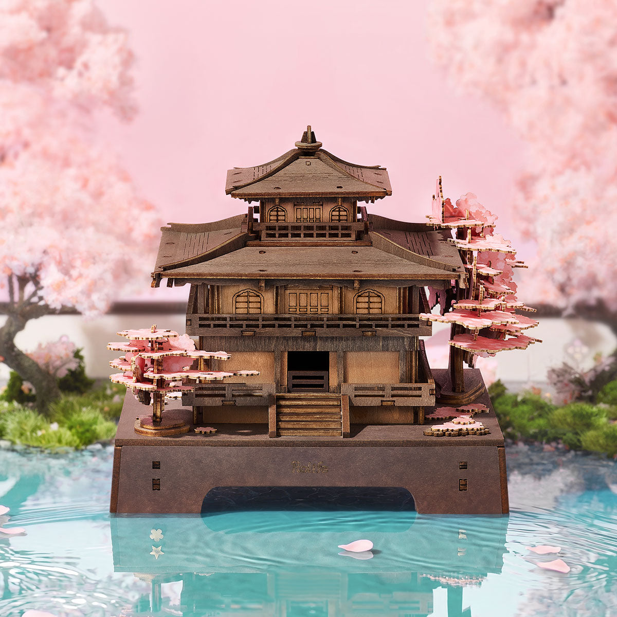 Robotime Sakura Pavilion 3D DIY Wooden Puzzle