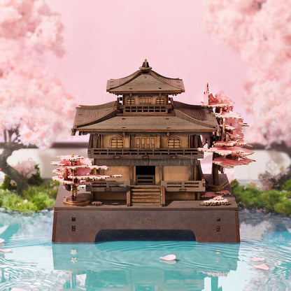 Robotime Sakura Pavilion 3D DIY Wooden Puzzle