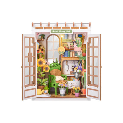 Robotime Secret Bloomy Nook DIY Book Nook Shelf Insert 3D House