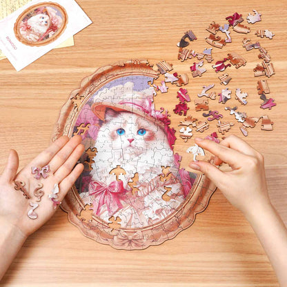 Robotime Springtime Kitty Portrait Wooden Jigsaw Puzzle