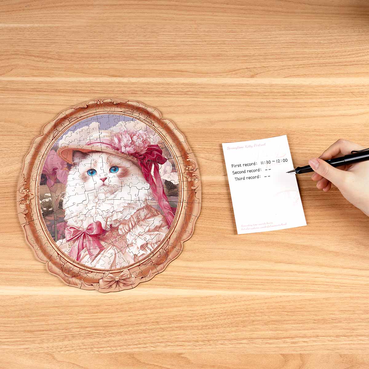 Robotime Springtime Kitty Portrait Wooden Jigsaw Puzzle