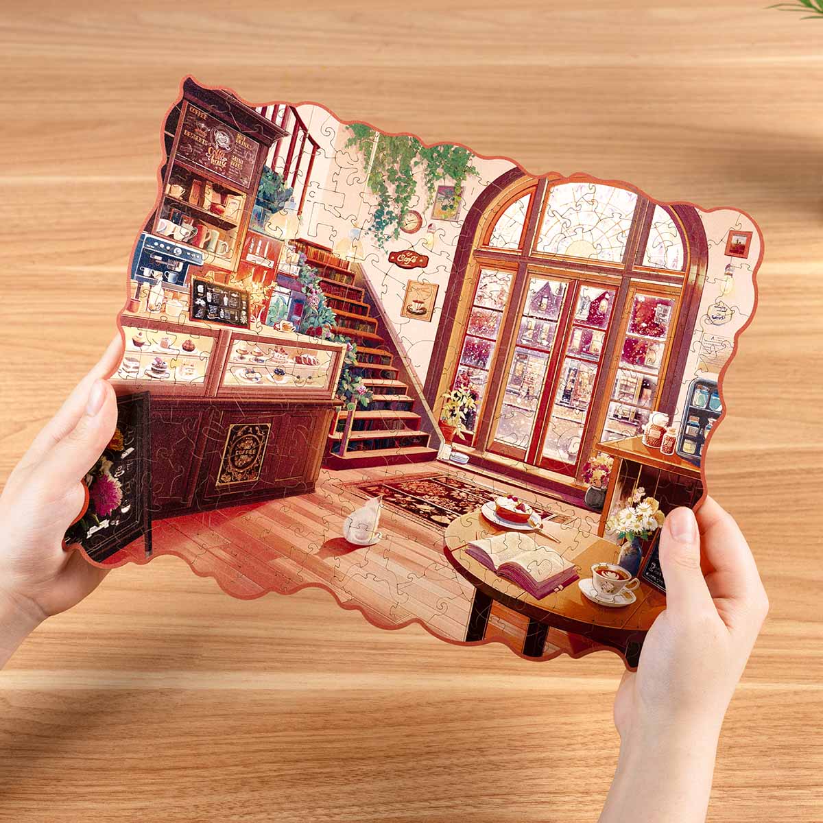 Robotime Cozy Winter Café Wooden Jigsaw Puzzle