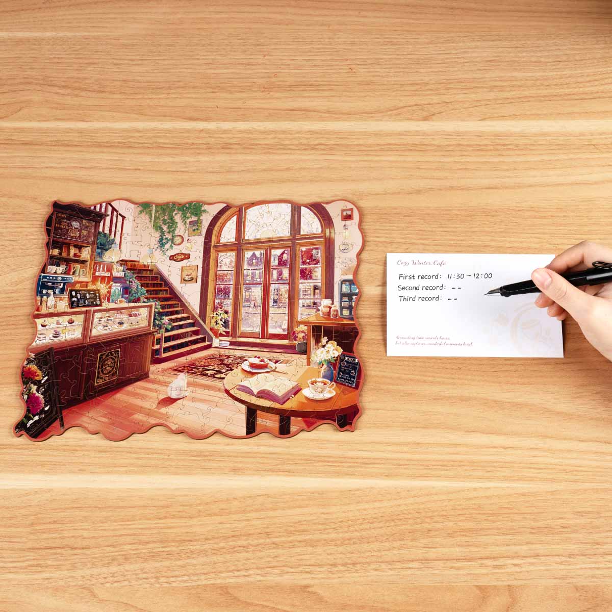 Robotime Cozy Winter Café Wooden Jigsaw Puzzle