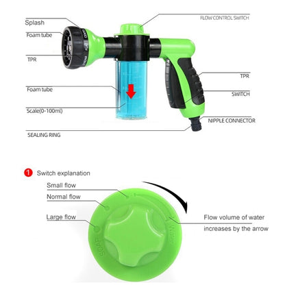 High Pressure Nozzle with Soap Dispenser For Garden Hose Pipe