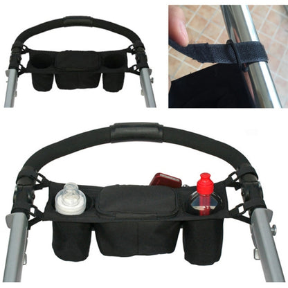 Storage Pouch With Cup Holders For Baby Pram Stroller