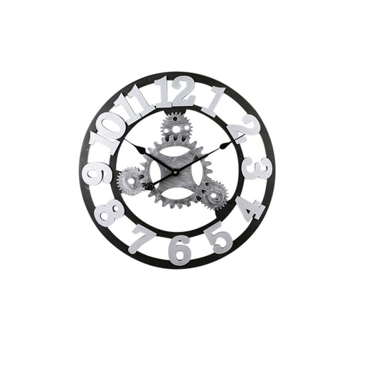 Vintage Round 4 Gear Wall Clock 58cm