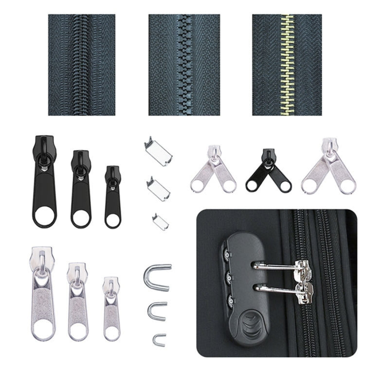 197 Piece Replacement Zip Zipper Heads Repair Kit Metal Zipper Fixer