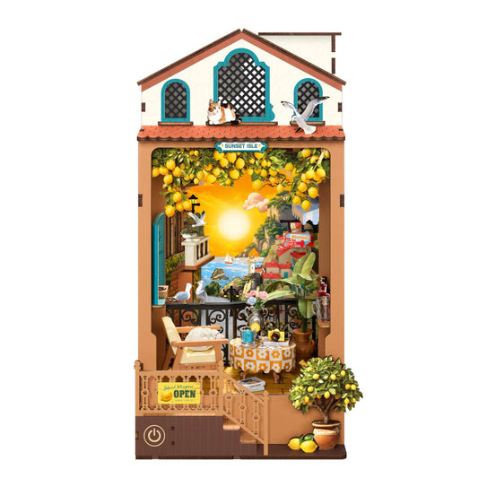Robotime Sunset Isle DIY Book Nook Shelf Insert 3D House