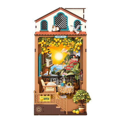 Robotime Sunset Isle DIY Book Nook Shelf Insert 3D House