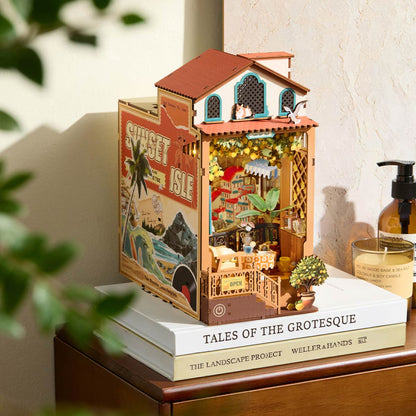 Robotime Sunset Isle DIY Book Nook Shelf Insert 3D House