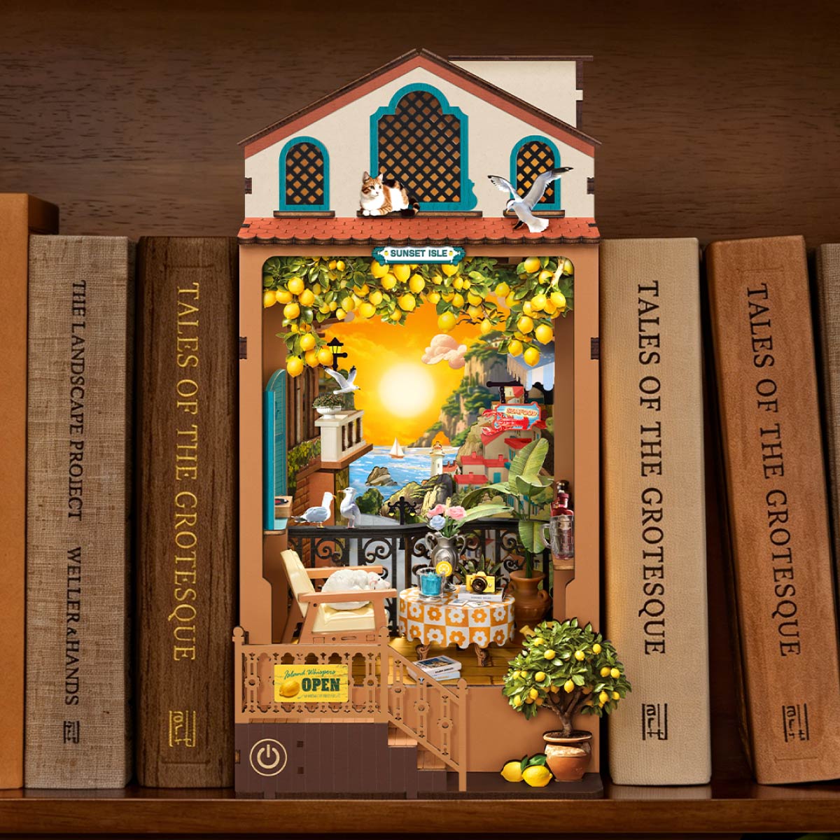 Robotime Sunset Isle DIY Book Nook Shelf Insert 3D House