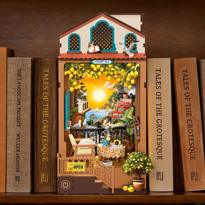 Robotime Sunset Isle DIY Book Nook Shelf Insert 3D House