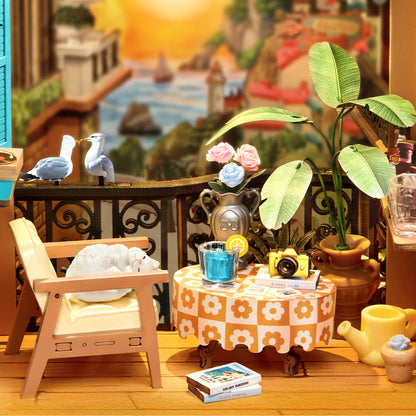 Robotime Sunset Isle DIY Book Nook Shelf Insert 3D House