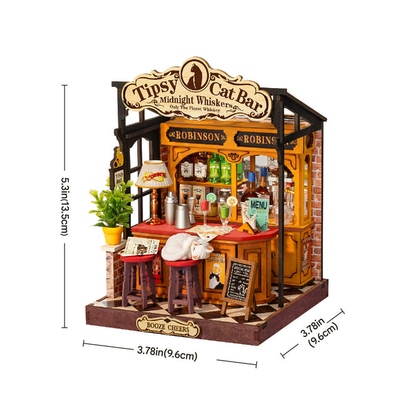 Robotime Tipsy Cat Bar DIY Miniature House